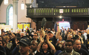 Security officers gather in Jersey City church