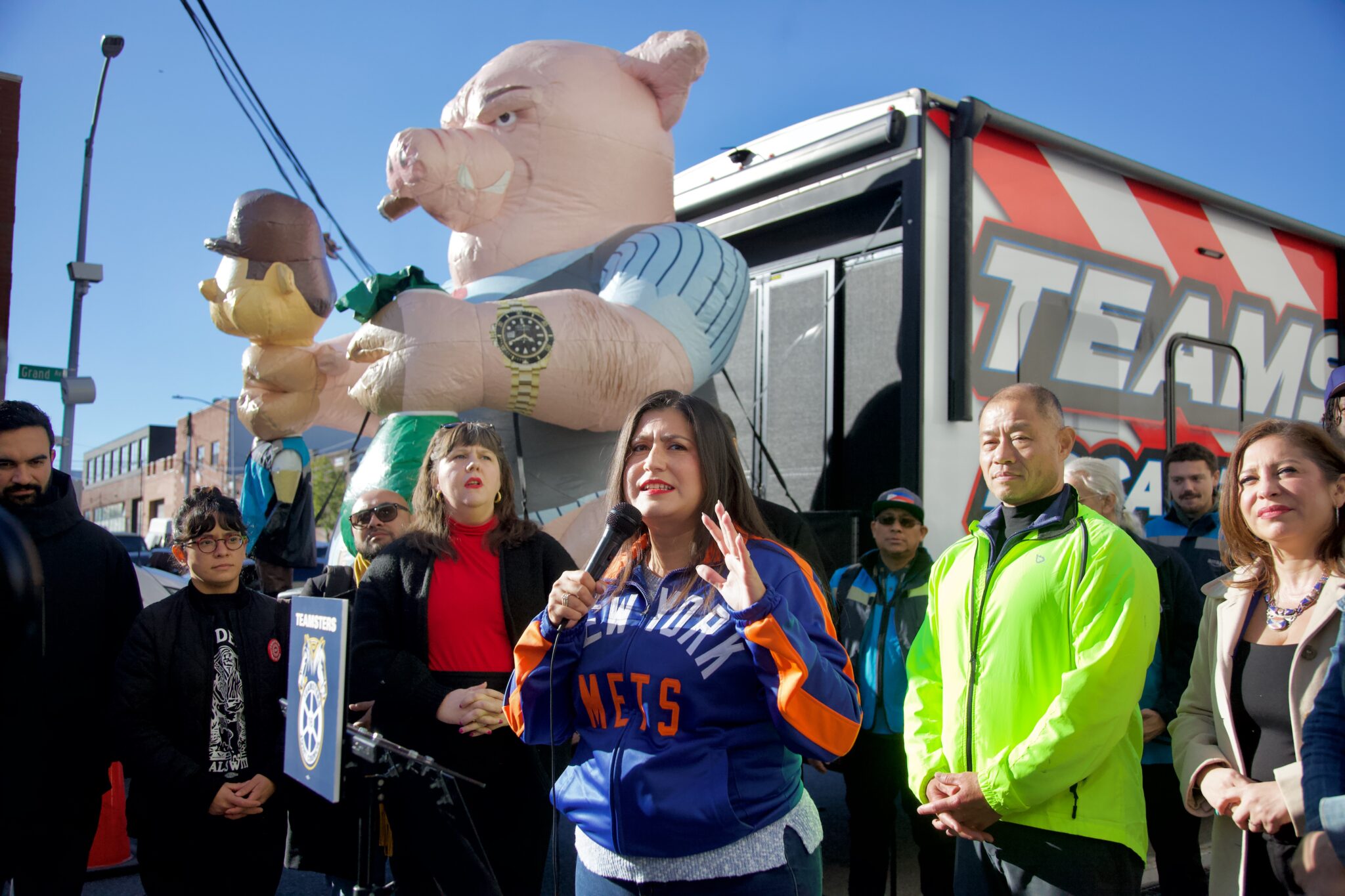 Amazon Teamsters rally for contract in Queens after filing retaliation